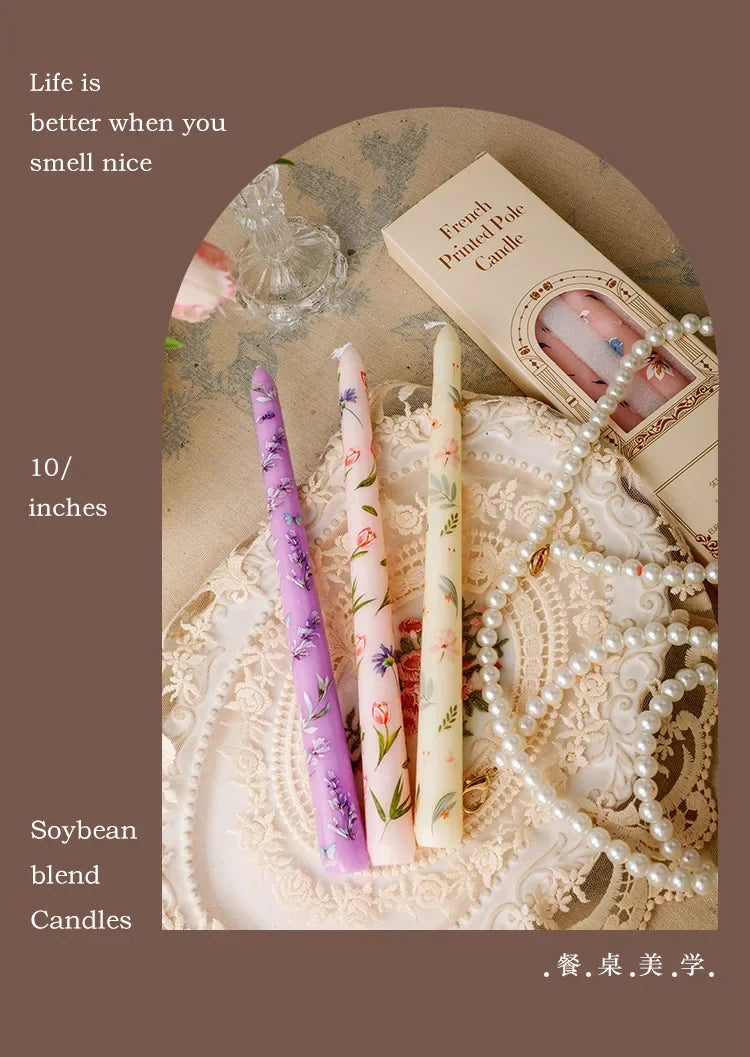 25 cm handbemalte Spitzkerzen, dekorative lange Kerzen, luxuriöse Geschenke für Sie, ästhetische Wohnaccessoires