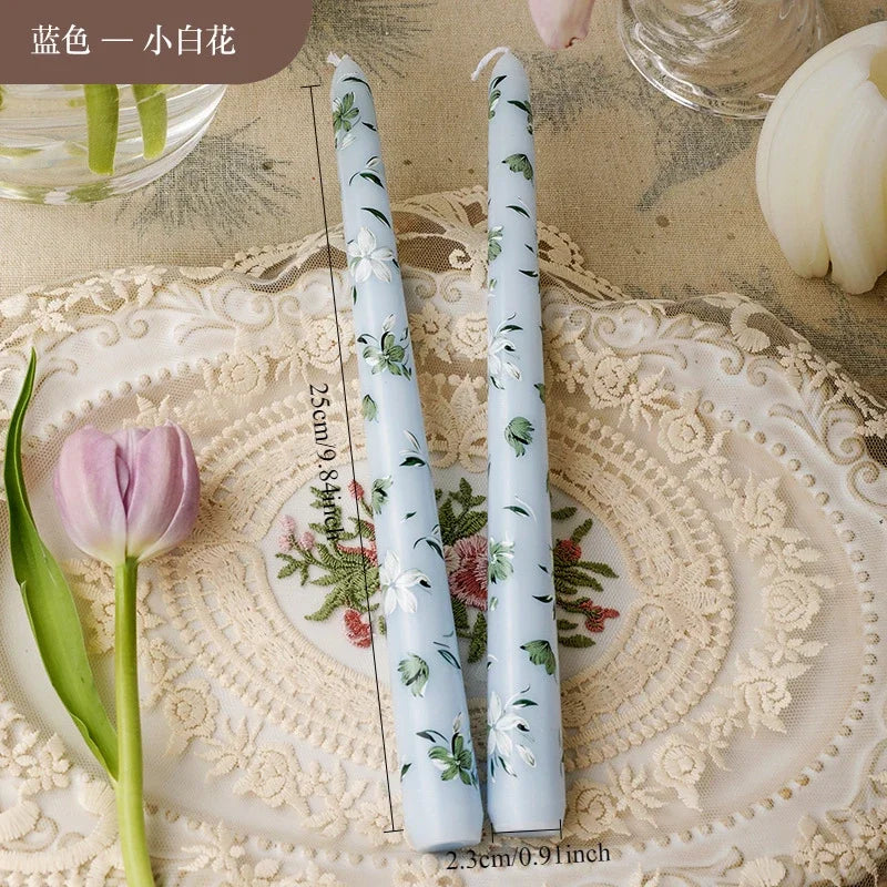25 cm handbemalte Spitzkerzen, dekorative lange Kerzen, luxuriöse Geschenke für Sie, ästhetische Wohnaccessoires