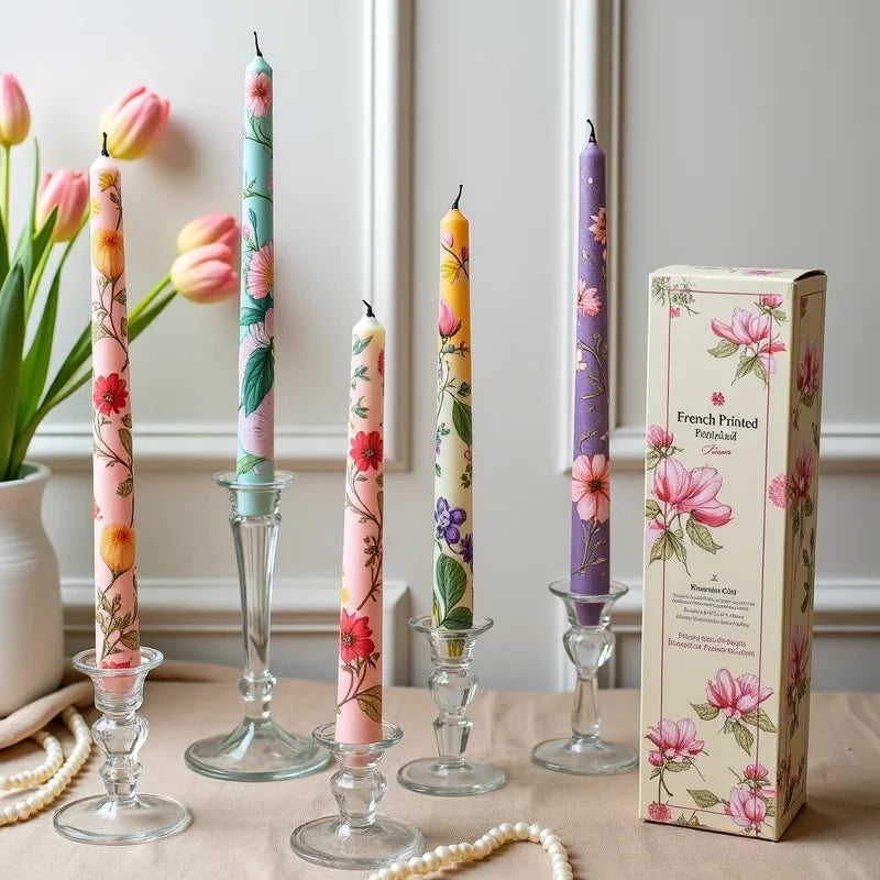25 cm handbemalte Spitzkerzen, dekorative lange Kerzen, luxuriöse Geschenke für Sie, ästhetische Wohnaccessoires