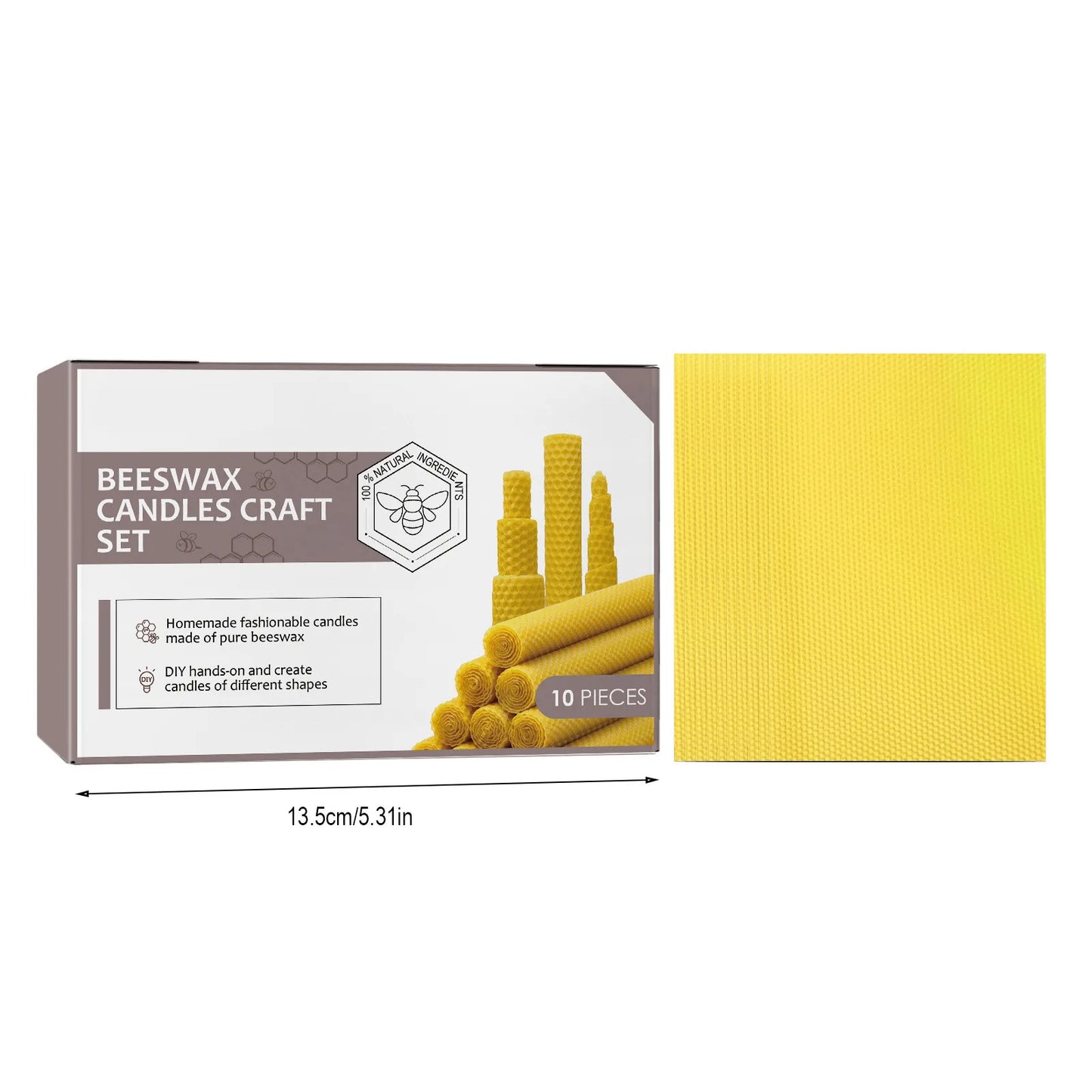 10 Stück natürliche Bienenwachskerzen, handgefertigt, kein Duft, keine Zusatzstoffe, luxuriöse High-End-Kerzen für Candlelight-Dinner, Hochzeitszeremonie