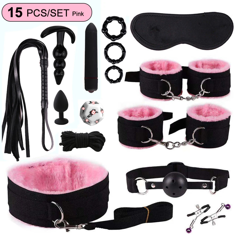 Sexspielzeug für Frauen, BDSM, sexuelles Paar-Set, erotisches Zubehör, Handschellen für die Sitzung, Analplug, Sexspiel, sexy Spielzeug für Erwachsene, Sexyshop