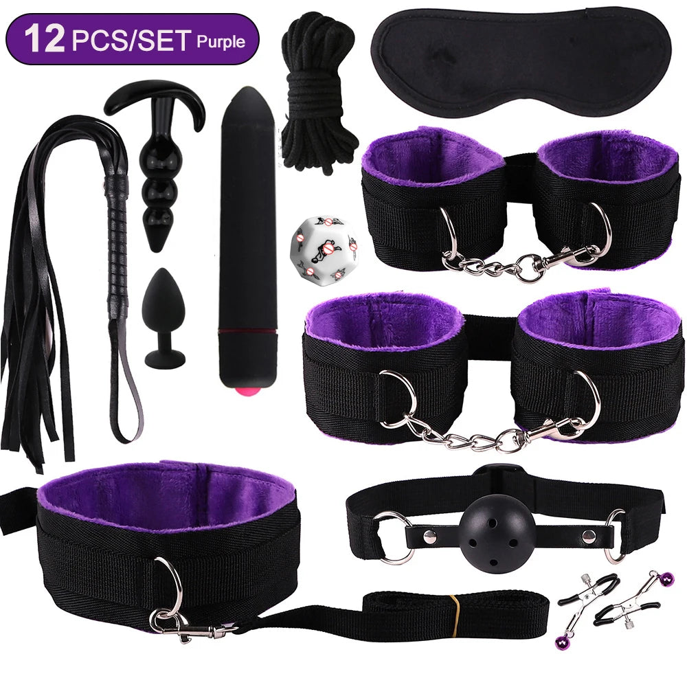Sexspielzeug für Frauen, BDSM, sexuelles Paar-Set, erotisches Zubehör, Handschellen für die Sitzung, Analplug, Sexspiel, sexy Spielzeug für Erwachsene, Sexyshop