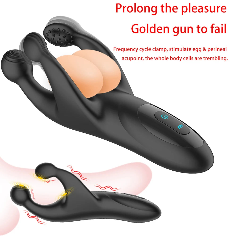 Hoden Massager Vibratoren für Männer Sexy Spielzeug 10 Geschwindigkeiten Vibrierende Prostata-massagegerät Silikon Erwachsenen Waren für Männer Paar Erotische