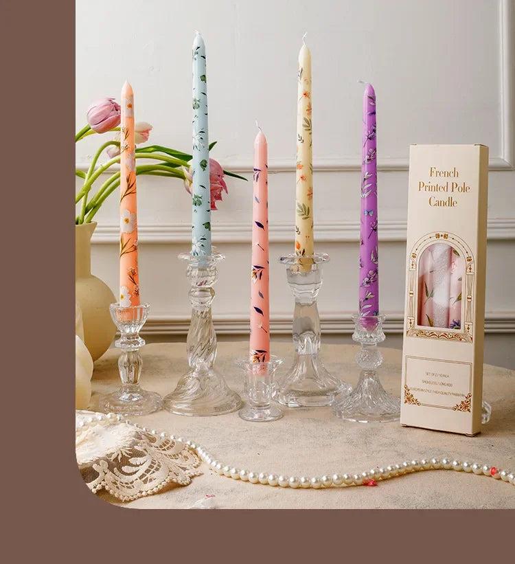 25 cm handbemalte Spitzkerzen, dekorative lange Kerzen, luxuriöse Geschenke für Sie, ästhetische Wohnaccessoires