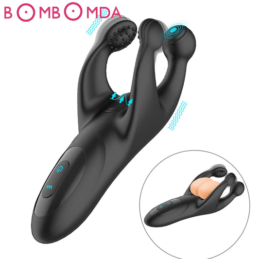 Hoden Massager Vibratoren für Männer Sexy Spielzeug 10 Geschwindigkeiten Vibrierende Prostata-massagegerät Silikon Erwachsenen Waren für Männer Paar Erotische