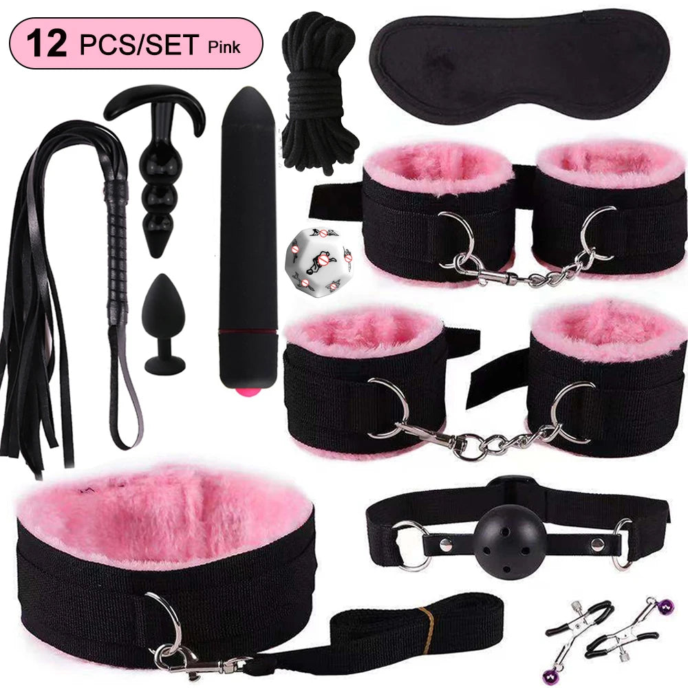 Sexspielzeug für Frauen, BDSM, sexuelles Paar-Set, erotisches Zubehör, Handschellen für die Sitzung, Analplug, Sexspiel, sexy Spielzeug für Erwachsene, Sexyshop