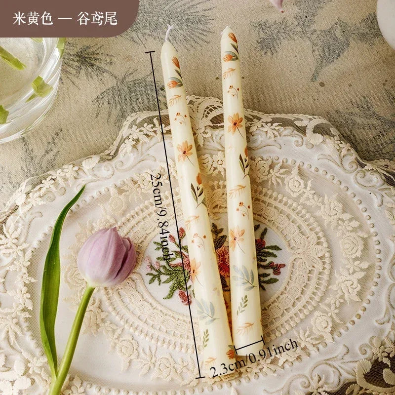 25 cm handbemalte Spitzkerzen, dekorative lange Kerzen, luxuriöse Geschenke für Sie, ästhetische Wohnaccessoires