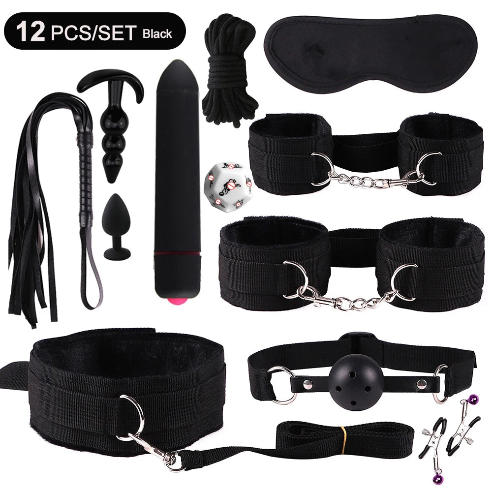 Sexspielzeug für Frauen, BDSM, sexuelles Paar-Set, erotisches Zubehör, Handschellen für die Sitzung, Analplug, Sexspiel, sexy Spielzeug für Erwachsene, Sexyshop