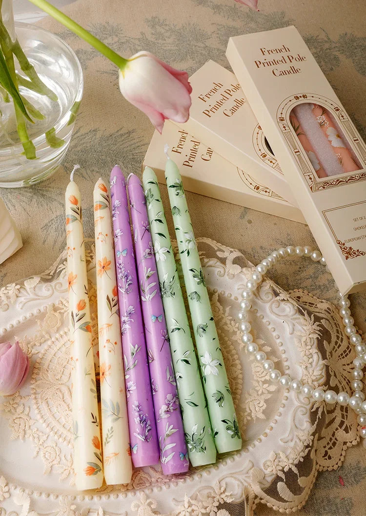25 cm handbemalte Spitzkerzen, dekorative lange Kerzen, luxuriöse Geschenke für Sie, ästhetische Wohnaccessoires