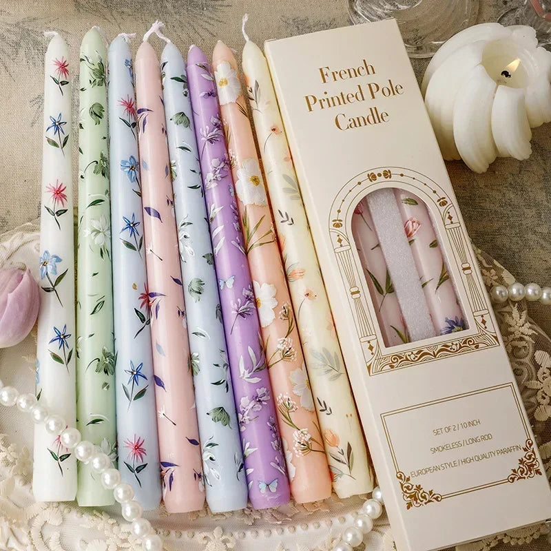 25 cm handbemalte Spitzkerzen, dekorative lange Kerzen, luxuriöse Geschenke für Sie, ästhetische Wohnaccessoires