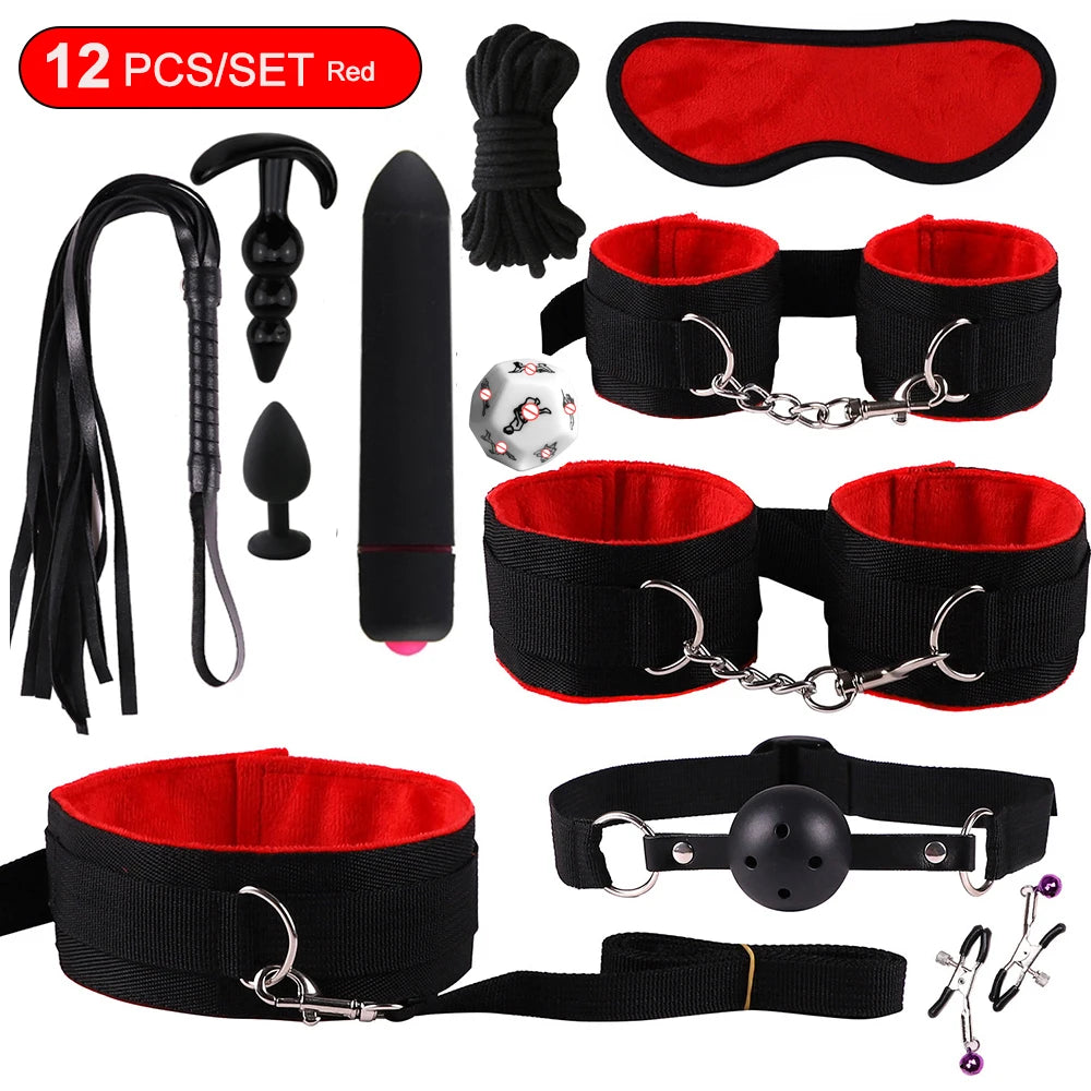 Sexspielzeug für Frauen, BDSM, sexuelles Paar-Set, erotisches Zubehör, Handschellen für die Sitzung, Analplug, Sexspiel, sexy Spielzeug für Erwachsene, Sexyshop