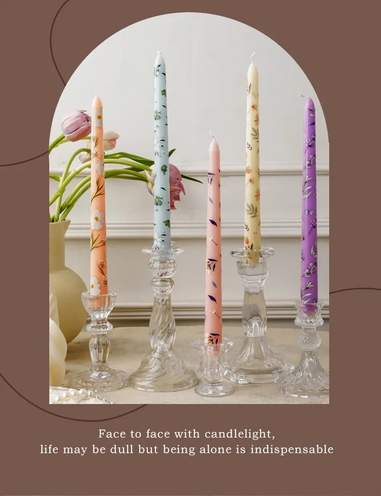 25 cm handbemalte Spitzkerzen, dekorative lange Kerzen, luxuriöse Geschenke für Sie, ästhetische Wohnaccessoires