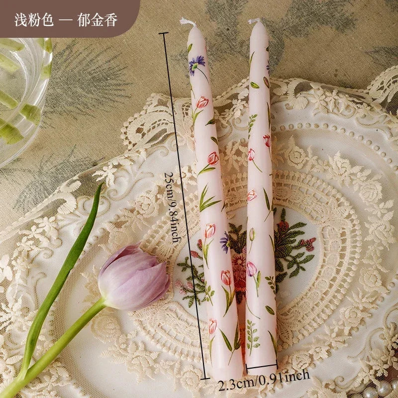 25 cm handbemalte Spitzkerzen, dekorative lange Kerzen, luxuriöse Geschenke für Sie, ästhetische Wohnaccessoires