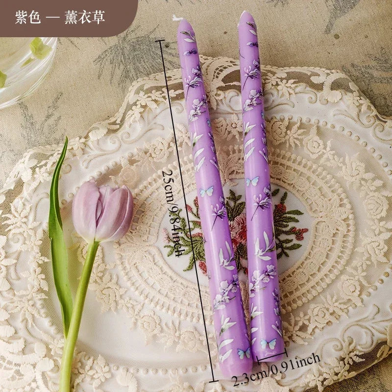 25 cm handbemalte Spitzkerzen, dekorative lange Kerzen, luxuriöse Geschenke für Sie, ästhetische Wohnaccessoires