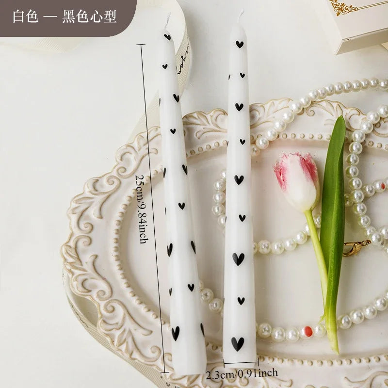 25 cm handbemalte Spitzkerzen, dekorative lange Kerzen, luxuriöse Geschenke für Sie, ästhetische Wohnaccessoires