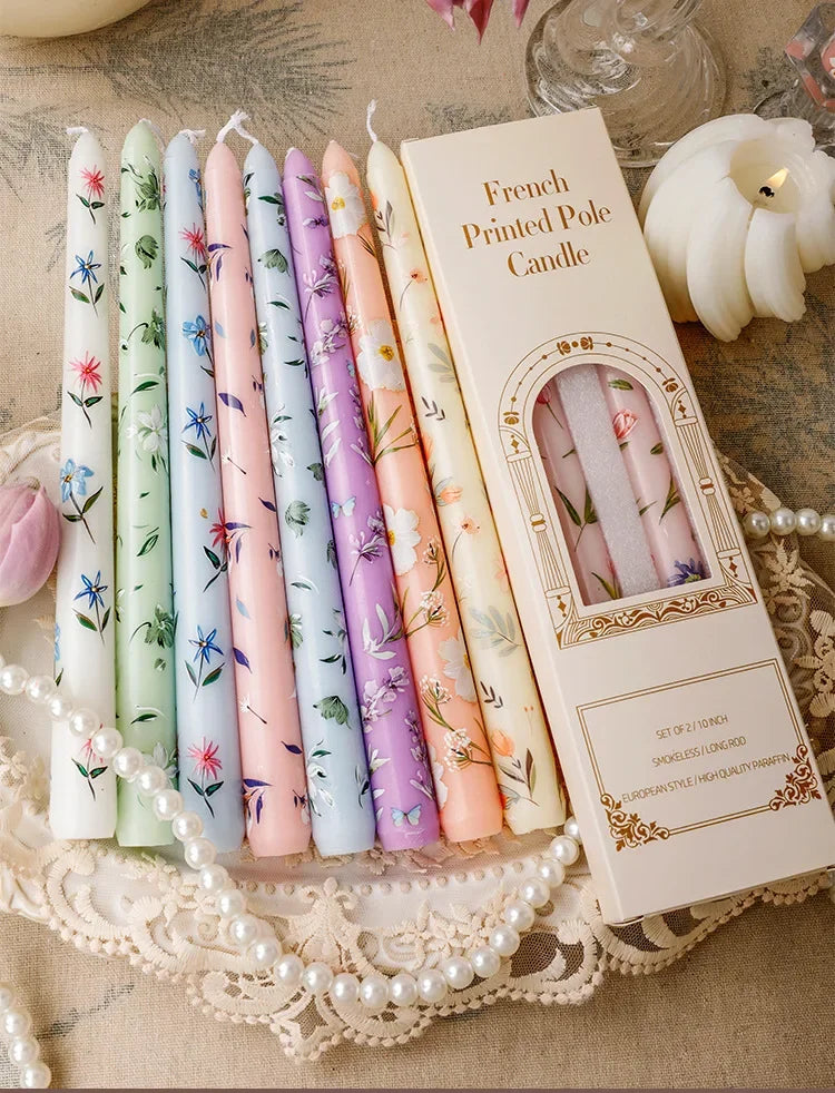 25 cm handbemalte Spitzkerzen, dekorative lange Kerzen, luxuriöse Geschenke für Sie, ästhetische Wohnaccessoires