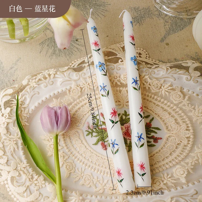 25 cm handbemalte Spitzkerzen, dekorative lange Kerzen, luxuriöse Geschenke für Sie, ästhetische Wohnaccessoires